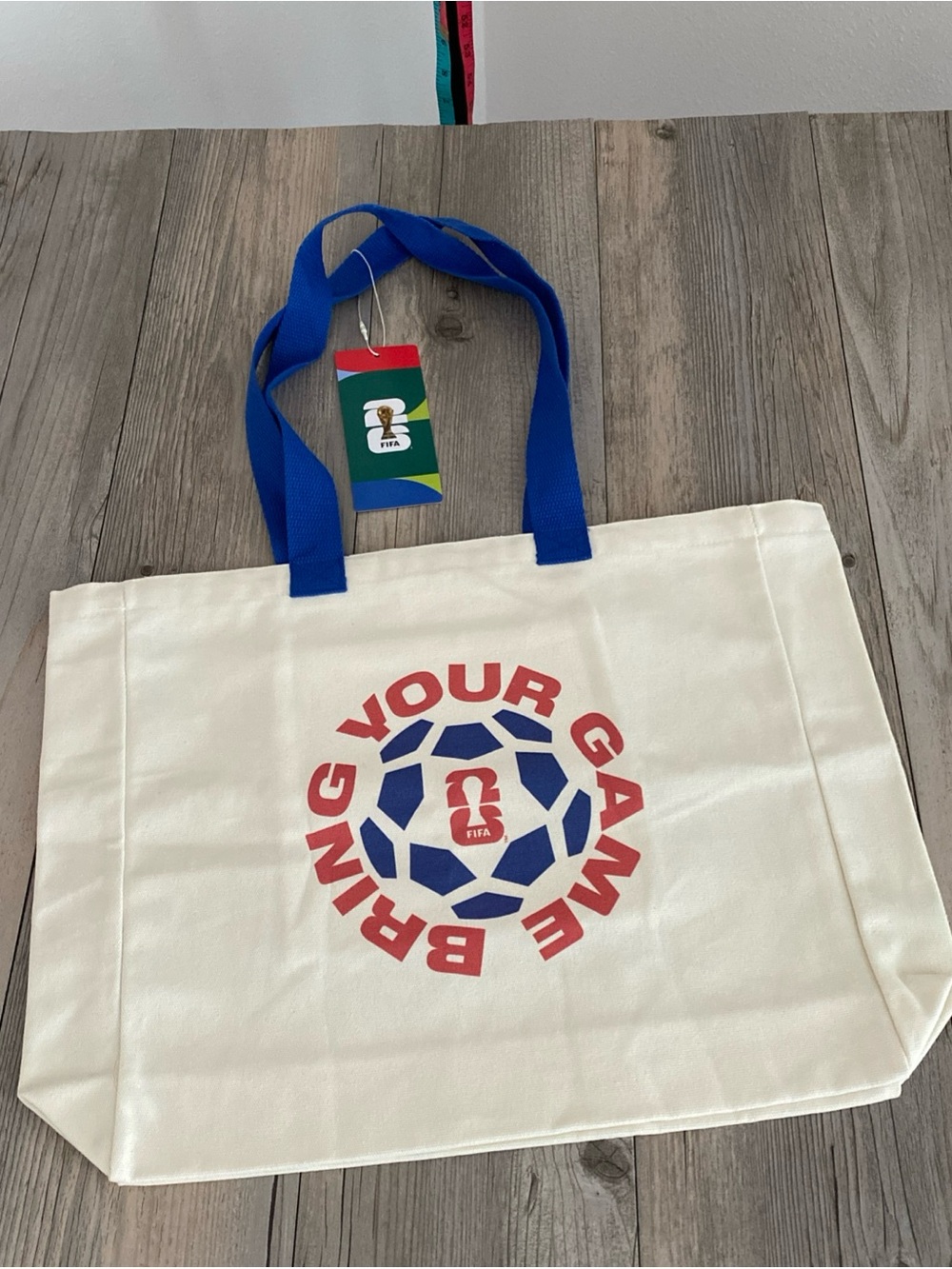 Official NWT FIFA World Cup 2026 canvas Tote Bag Bring Your Game